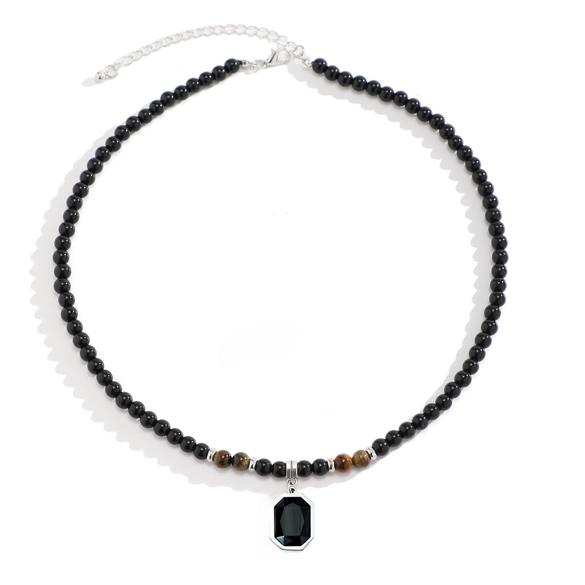 Wholesale men's tiger stone beaded necklace clavicle chain